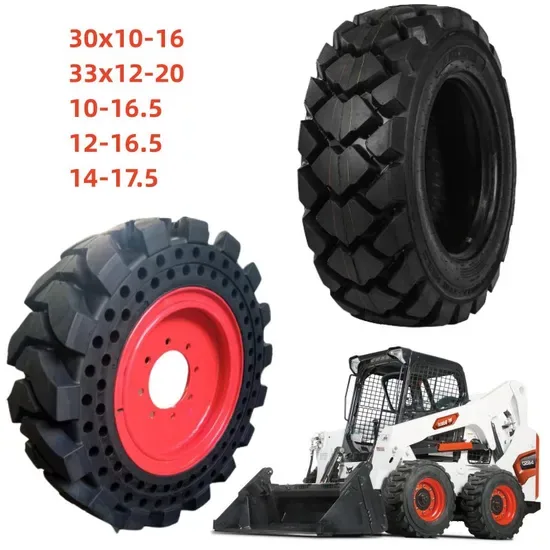 33*12-20 Цельная шина 12X16.5 10X16.5 Цельная шина для гусеничного погрузчика пневматическая шина для погрузчика Bobcat S590 S630 S650 S740 S750