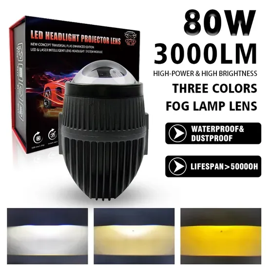 Jc-48 Новый 2 Дюймовый 80W Би LED Проекторный Объектив Водонепроницаемый Противотуманный Фонарь Интегрированные Двойные Лучи Противотуманных Фонарей