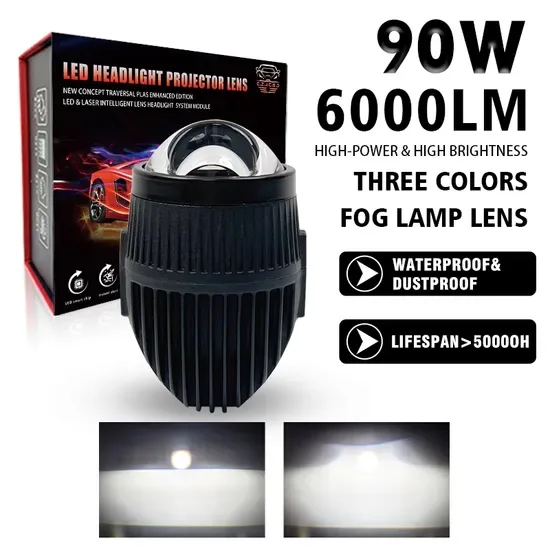 Jc-48b Новые 2 дюймовые противотуманные фары 90W Би LED проекторная линза с одним лазером и двойным светом противотуманной лампы