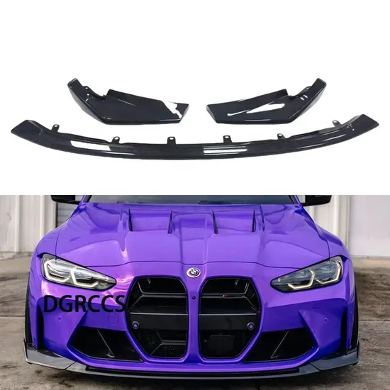 Подходит для BMW M3 M4 G80 G82 Купе с двумя дверями 2020-2024 Накладка на передний бампер в стиле CSL из углеродного волокна, комплект аксессуаров для переднего спойлера