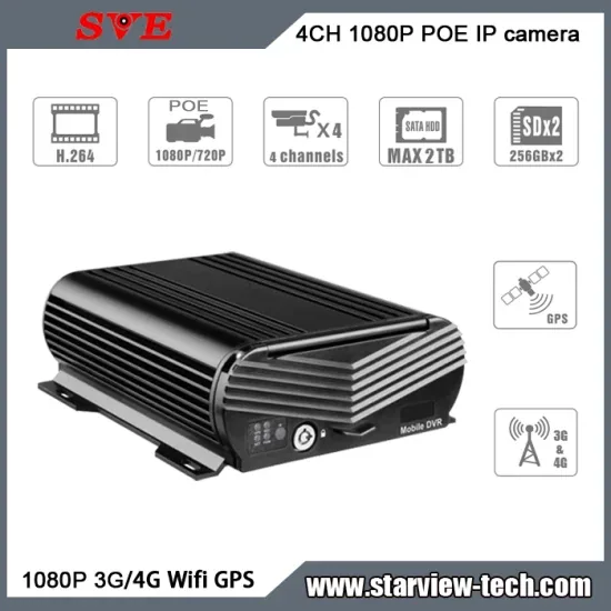4CH Беспроводной NVR 4G WiFi HDD Камера безопасности Мобильный DVR для транспортного средства
