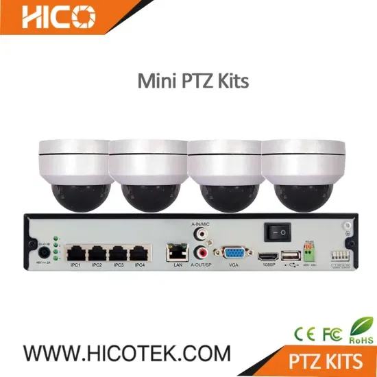 Хикотек 4 Канал 5MP H. 265 По IP PTZ Мини Уличная ИК Купольная CCTV Камера 16CH Расширенная Ivr NVR DVR Система DIY Наборы