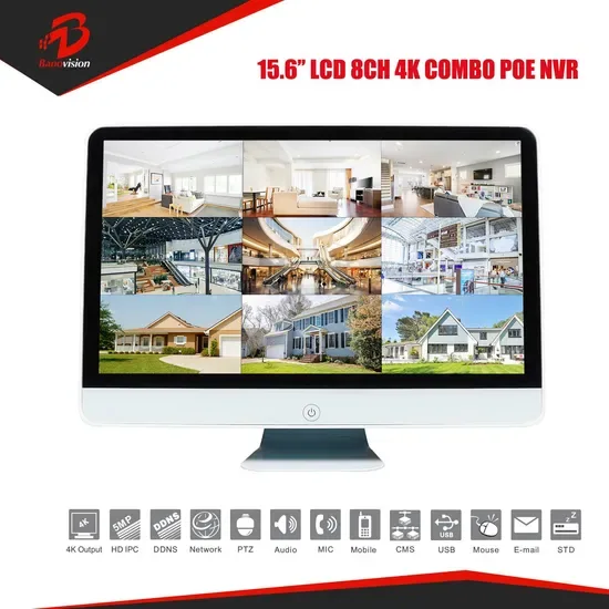 LCD Комбо H. 265 Автономный сетевой видеорегистратор 8CH NVR