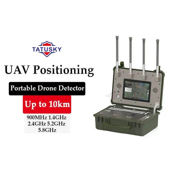 Современная система противодействия БПЛА с 360° полным диапазоном 70MHz-6000MHz ручным обнаружением и 10km возможностью позиционирования