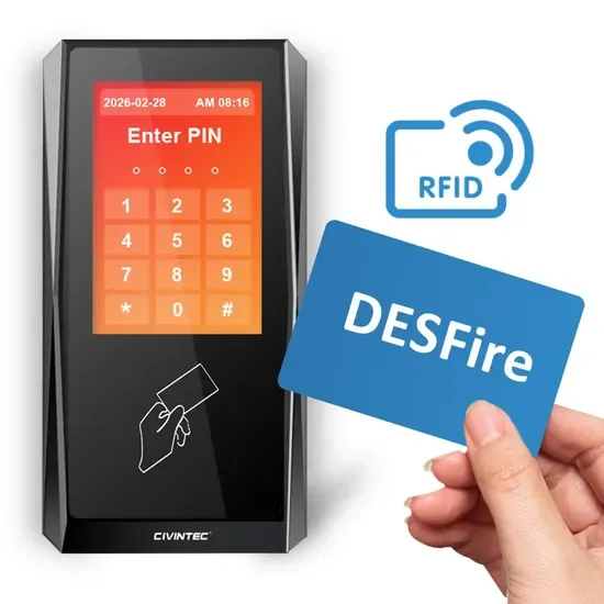 Виганд RS485 Ос dp Программируемый 3.5 Дюймовый Сенсорный Экран Линукс Система Контроля Доступа Читатель RFID DESFire NFC Читатель Карты