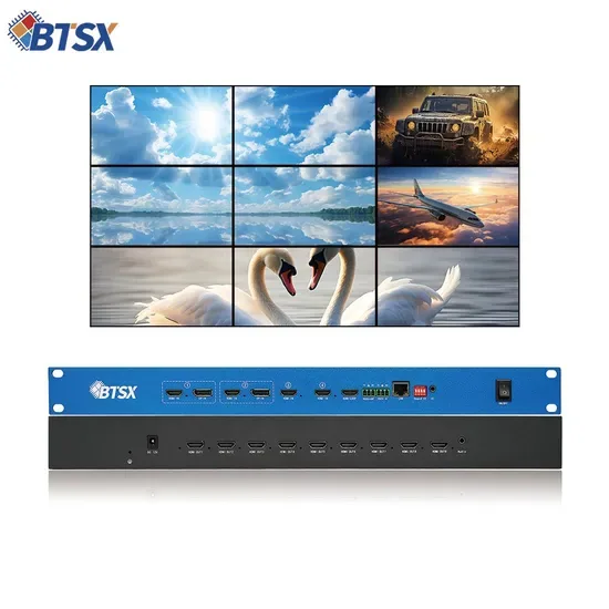 Bitvisus 4K60 9-выходной коммутатор-процессор видеостены HDMI для светодиодной стены