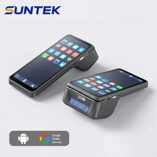 Система POS с двумя экранами Suntek на базе Android 15.0 с решением для бесконтактной оплаты NFC