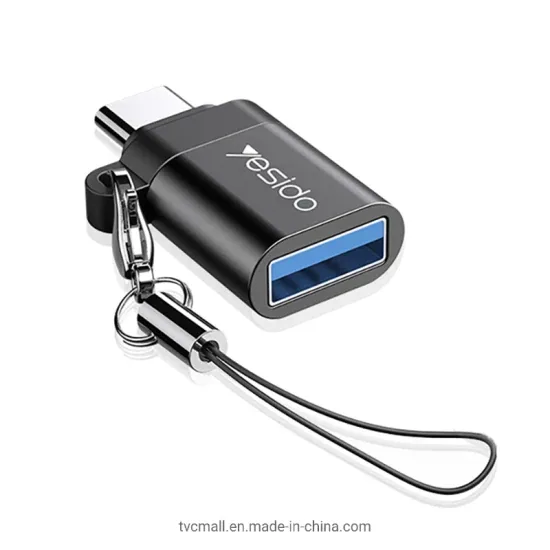 Yesido GS06 Портативный адаптер-коннектор Type-C на USB OTG с брелоком - черный