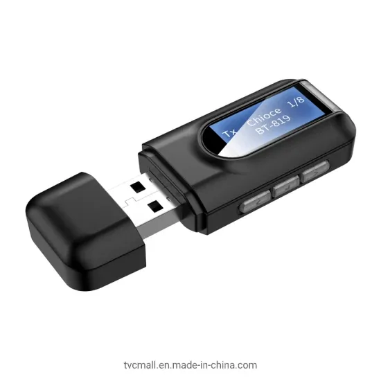 Блютуз 5.0 2-in-1 USB адаптер для аудио, передатчик и приемник с ЖК-дисплеем