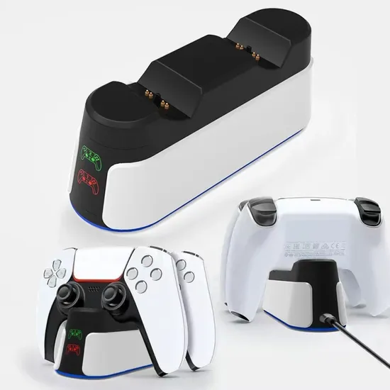 Игровая 5 док-станция для зарядки контроллера PS5 двойная зарядная база RGB с индикатором LED и зарядкой Type-C