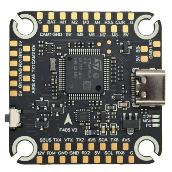 Юнтуфпв F405V3 F4 Контроллер полета Icm42688-P/Barometer/OSD 3-8s Поддержка Vista HD Vtx / Аналог для радиоуправляемых FPV гоночных дронов