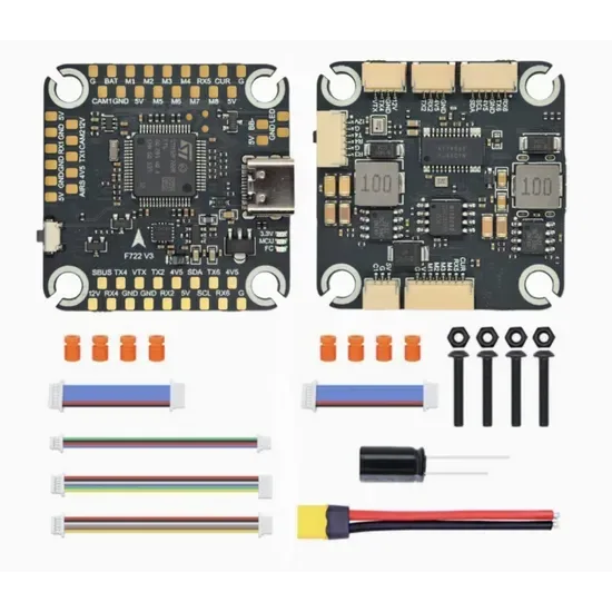 Юнтуфпв F722V3 F7flight Контроллер Icm42688-P/Barometer/OSD 3-8s Поддержка Vista HD Vtx / Аналог для радиоуправляемых FPV гоночных дронов