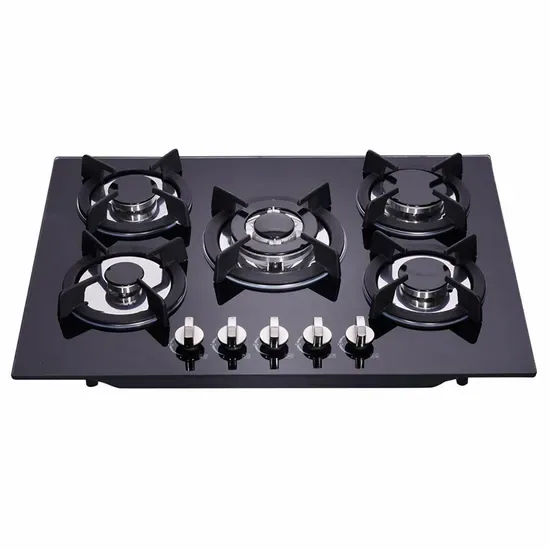 Встроенная стеклянная плита 5 для кухни, газовая варочная панель