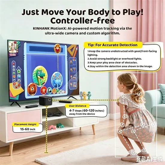 Беспроводная 4K Мини ТВ Мобильная Игровая Консоль Android 14 64GB Поддерживает Большие Масштабы