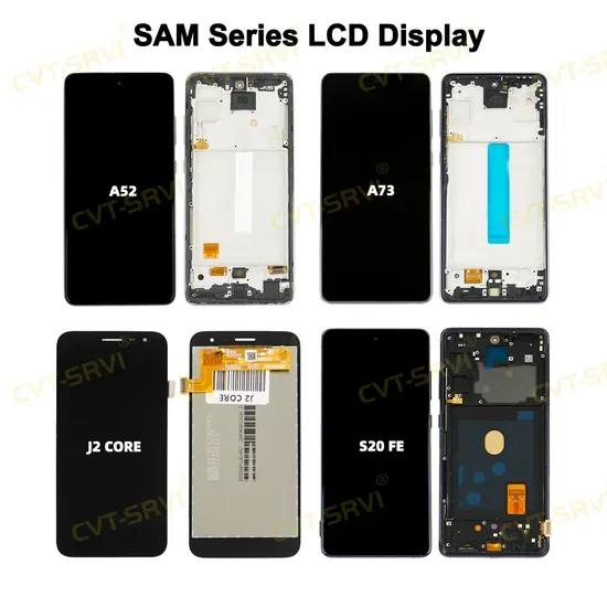 Оптовая продажа ЖК-дисплея мобильного телефона для Sam A52/A73/J2 Core/S20 Fe сборка дигитайзера Панель