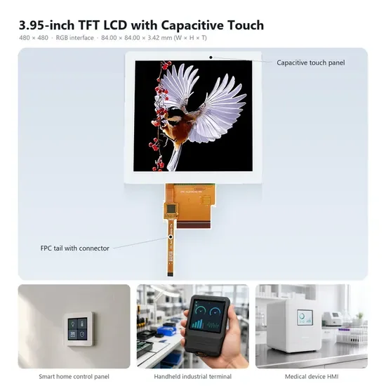 Сенсорная панель, 3,95-дюймовый TFT-дисплей, наружный/внутренний IPS LCD-модуль