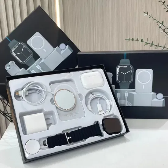 X6 PRO Max 8in1 Умные беспроводные часы с двойным ремешком и зарядным устройством для наушников с Power Bank