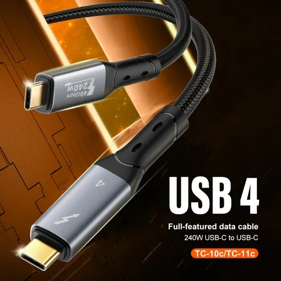 Лднио Tc11c 240W Прочный экологически чистый USB-C к USB-C кабель для передачи данных с индивидуальной формой