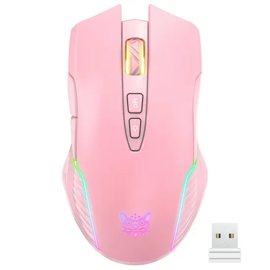 Беспроводная черная игровая USB мышь Onikuma Cw905 с сотами, компьютерная мышь 3600 с DPI и RGB светодиодной подсветкой