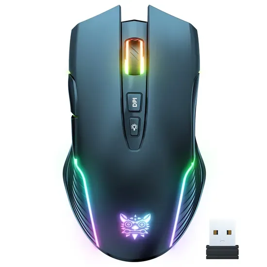 Оникума Cw905 2.4G Перезаряжаемая беспроводная мышь с 6 кнопками RGB LED подсветка игровая мышь эргономичная компьютерная мышь