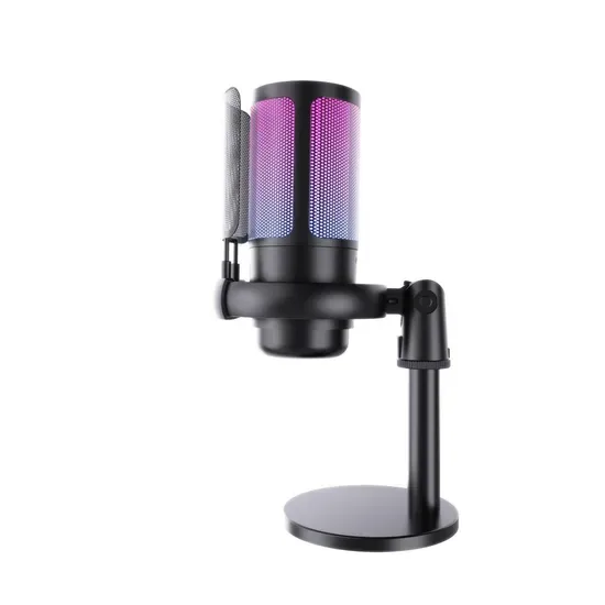 RGB USB игровое микрофон с поп-фильтром, конденсаторный микрофон для стриминга, подкастов и записи