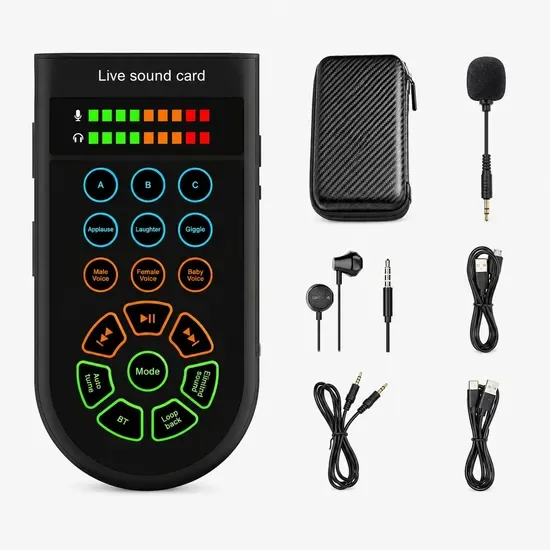 OEM/ODM HD звук портативная звуковая карта для прямых трансляций