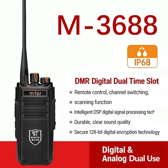 Мстар M-3688 IP68 Водонепроницаемый Пылезащитный Дмр 6800mAh Рация