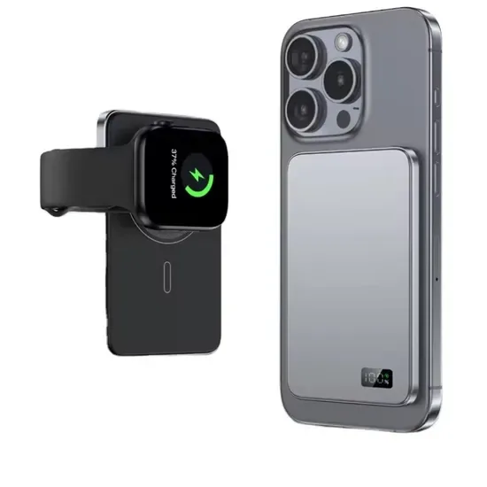 10000mAh Тонкий магнитный беспроводной пауэрбанк Pd20W Быстрая зарядка портативного внешнего аккумулятора для Magsafe iPhone15 14 13