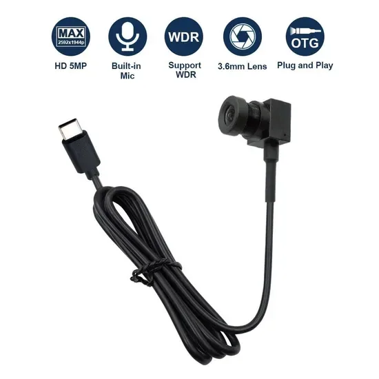 5MP WDR Мини USB Камера Android OTG Type C Секьюрити Видео Аудио Промышленная Камера с M12 Без Искажений Объективом