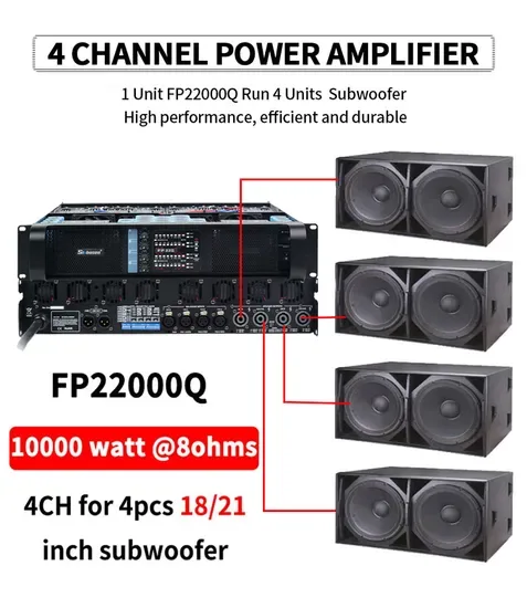 Синбосен 4 Канал 10000W Звуковой Сабвуфер Профессиональный Аудио Fp22000q Высокая Мощность Усилитель