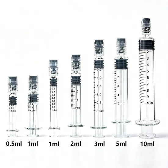 Боросиликатные 1ml 2.25ml 3ml 5ml 10ml шприцы с замком Льюера, заполненные стеклянные, для эфирных масел