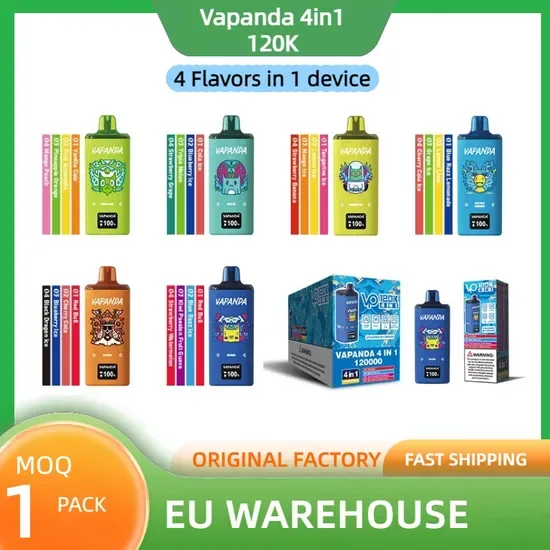 Европейский склад оптовая продажа вейпов Vapanda Тройной Двойной Вкусы 40K 50K 60K Пухи 3 в 1 Электронный кальян Зарядное устройство Puff Bar 4 в 1 Мини Электронная сигарета Одноразовый вейп