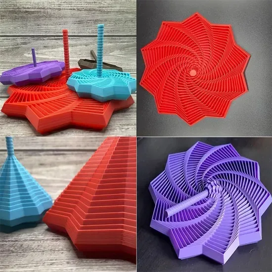 Новая 3D Печатная Расширенная Сенсорная Игрушка-Неваляшка Звезда с Спиральным Фрактальным Шестиугольником