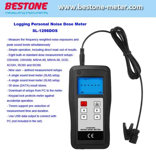 Цифровой дозиметр регистрации шума дозиметр 60-130dB (A и C), 70-140dB (A и C) SL-1256DOS