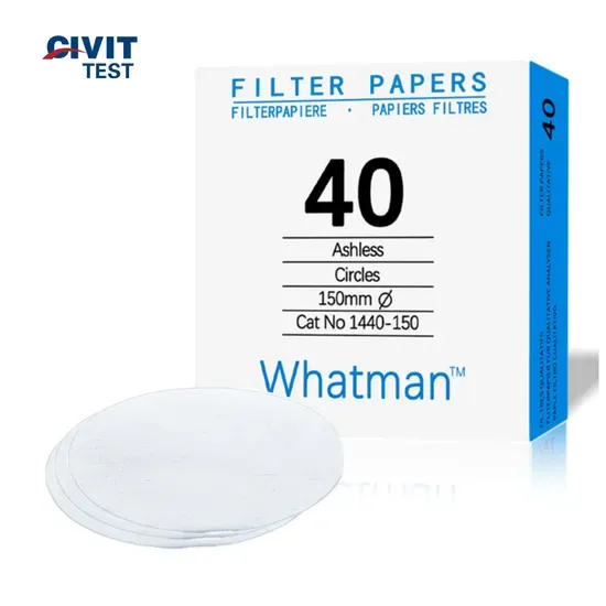 Нет. 40 Диафрагма 8.0um Диаметр 47~185mm Фильтровальная бумага Whatman без золы количественная