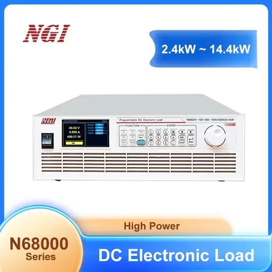 2.4kw 150V 200A Электронная нагрузка DC N68000 с высокой мощностью для тестирования источников питания, автомобильных зарядных устройств и аккумуляторов