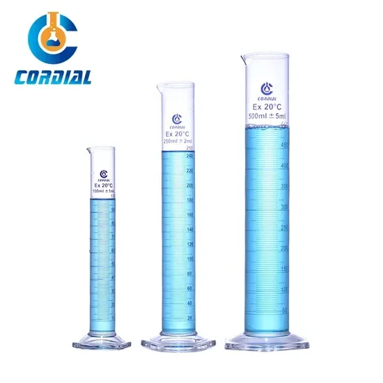 Кордийная лаборатория 100/250/500ml боросиликатный 3.3 стеклянный измерительный цилиндр со стеклянным шестиугольным основанием для лабораторного использования