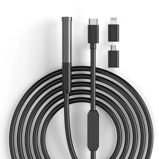 W300 1m Двойная линза HD 1080P WiFi эндоскоп промышленного типа USB Type-C беспроводной инспекционный змейковый бороскоп