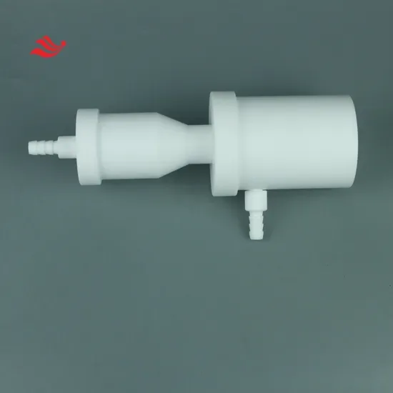Новый дизайн воронки Бринелля из материала ПТФЭ имеет диаметр 80mm и оснащен фильтровальной бутылкой