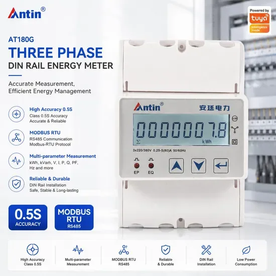 AT180G Многофункциональный умный энергометры на DIN-рейке с RS485 Modbus