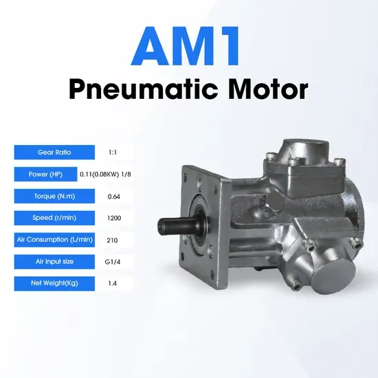 Am1 1/8HP 5 Алюминиевый воздушный мотор на галлон - Компактный пневматический мотор для привода малой техники и конвейерных систем