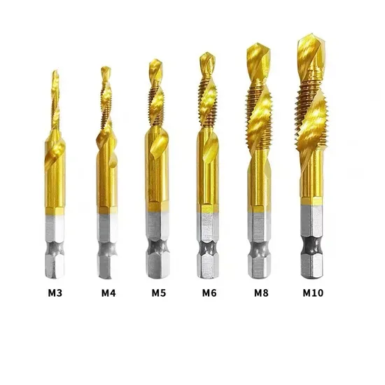 Набор ручных метчиков Wyk из высокоуглеродной стали для нарезки резьбы 6PCS Комбинированные метрические метчики M3-M10