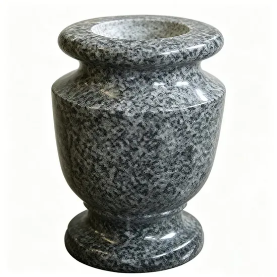 Классическая серая гранитная ваза для мемориала