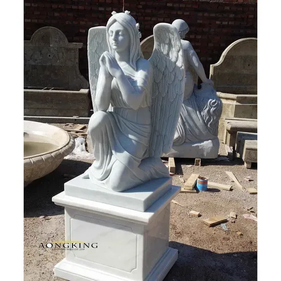 Скульптура ангела из мрамора высокого качества, kneeling и praying