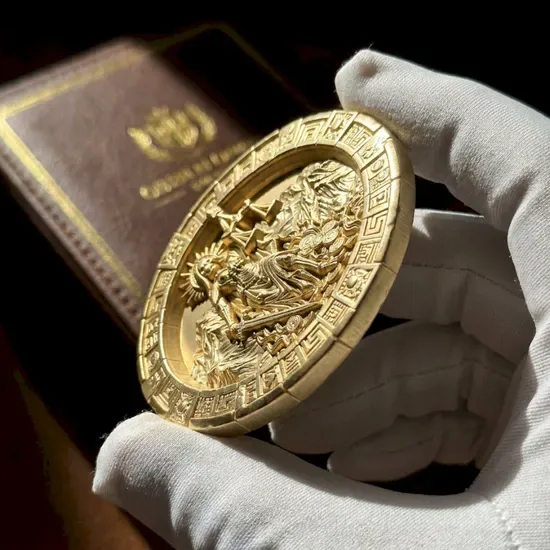 Высокорельефная скульптурная 3D золотая памятная монета для commemorative