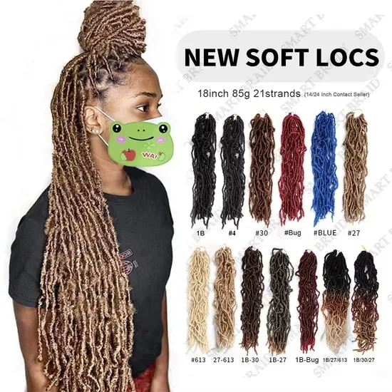 Синтетические косички для наращивания волос оптом Nu Locs 18 36 дюйм Самые натуральные новые локоны для плетения волос Мягкие локоны