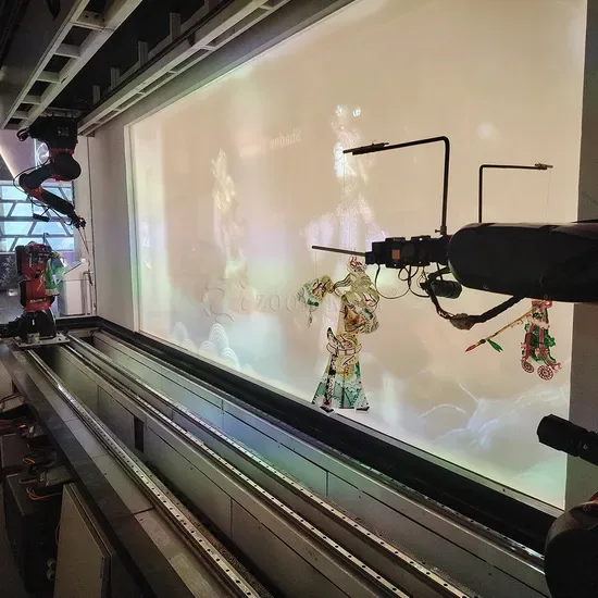 Интеллектуальный театр теней - интерактивное устройство управления robotic arm, выставка Ich Tech, автоматизированная система традиционного художественного представления