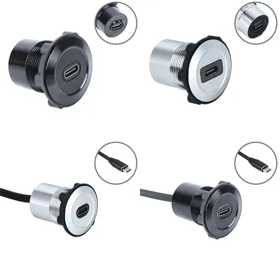 Коннектор USB Onpow/USB 3.0/ Панельный монтаж 22mm/Metal Вилка зарядных устройств Type C