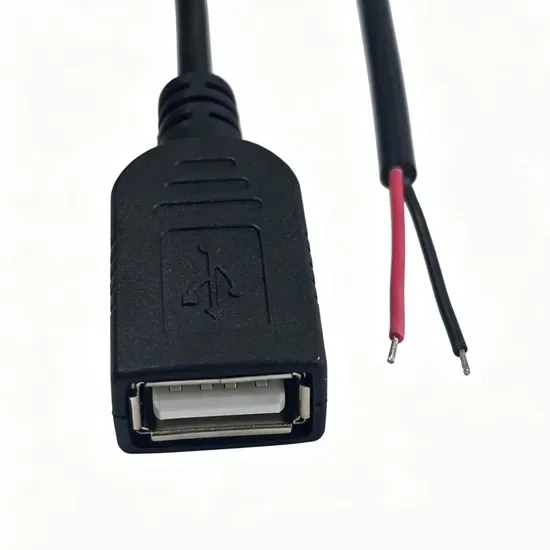 24AWG 0.5m 2-Core Разъем USB женский из ПВХ