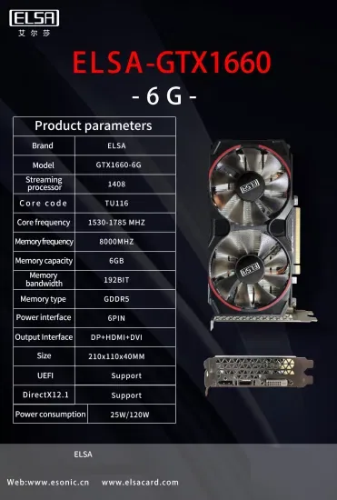 Видеокарта Elsa Nvidia Gt710 Gtx1030 Gtx1050ti Gtx1060 Gtx1080 Gtx1660, плата вывода изображения, графическая карта